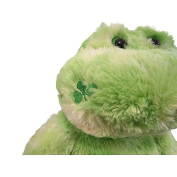 St Patricks Day Shamrock Happy Go Lucky Green Plush Frog Build A Bear Naked GUC - Picture 2 of 15